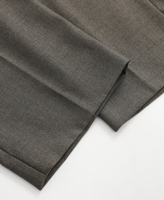 Hollywood Waisted Wool Blend Trousers - Brown
