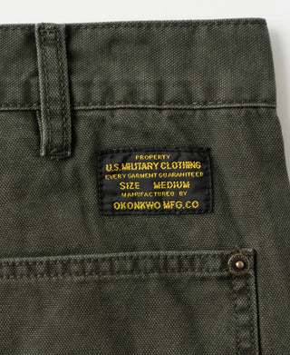 Canvas Double Knee Work Trousers - Dark Olive