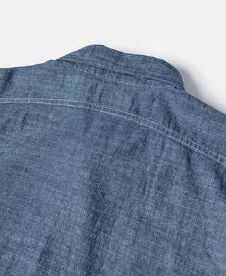 back view of 1943 Slub Cotton Chambray Work Shirt