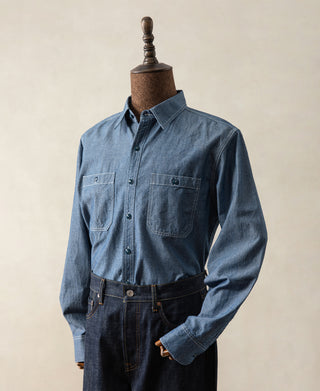 Military Chambray Workshirt - Blue