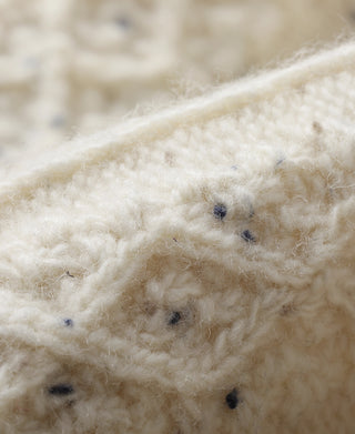 Diamond Cable Knit Shawl Collar Cardigan