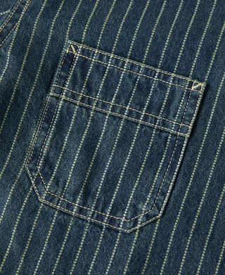 9 oz Wabash Striped Indigo Work Shirt