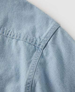 Military Wash Chambray Workshirt - Washed Blue
