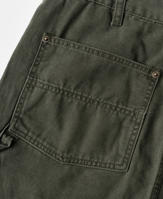 Canvas Double Knee Work Trousers - Dark Olive