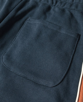 Classic Straight-Leg Striped Logo-Embroidered Cotton-Terry Sweatpants - Navy