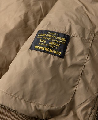 Reversible Diamond Quilted Stand-Collar Jacket - Khaki