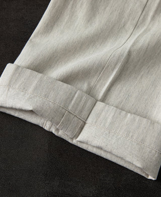 Retro Drawstring Slub Cotton Straight-leg Trousers