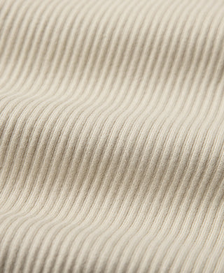 Ribbed Long Sleeve Henley T-Shirt - Apricot