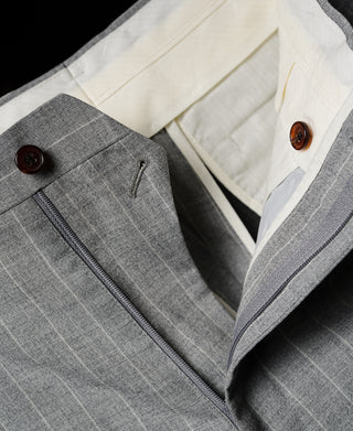 1940s Gray Striped Wool Suit Trousers