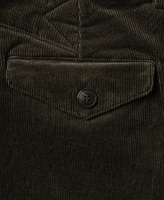 1920s Heavy Corduroy Farmer Work Trousers - Dark Green