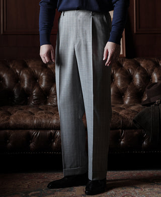 1940s Gray Striped Wool Suit Trousers