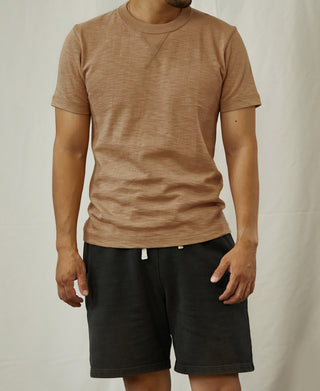 Heavyweight US Cotton Gusset Tubular T-Shirt - Sand