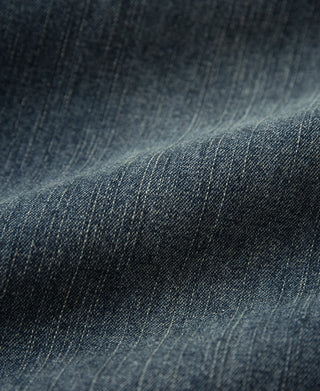 Slub Denim Snap Button Western Shirt - Washed Indigo