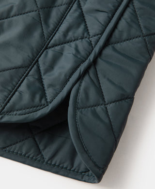 Corduroy Trimmed Diamond Quilted Field Vest – Dark Green