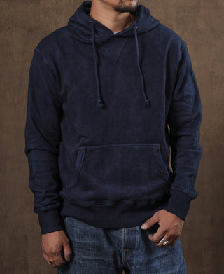 Indigo-Dyed Cotton-Jersey Hoodie