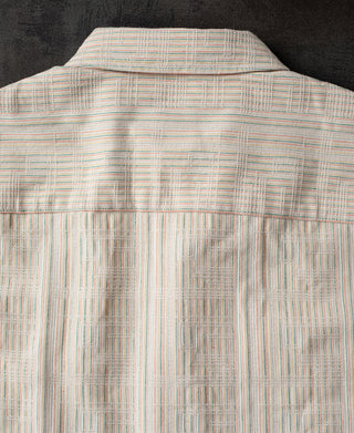 Textured Striped Pocket Button-Down Shirt