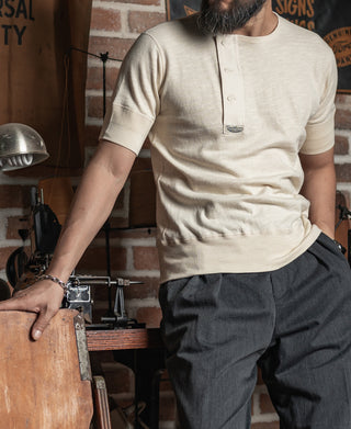 Side Closing Short Sleeve Henley T-Shirt - Embryo