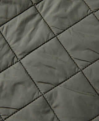 Corduroy Trimmed Diamond Quilted Field Vest – Olive