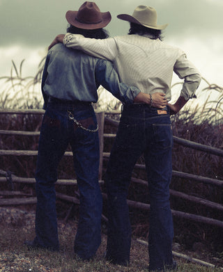 Western Distressed Washed Denim Shirt