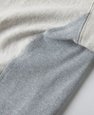 1960s Reverse Weave Double-V Crewneck Sweatshirt - Apricot Gray