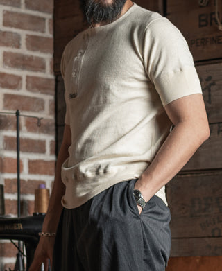 Side Closing Short Sleeve Henley T-Shirt - Embryo