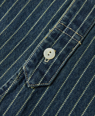 9 oz Wabash Striped Indigo Work Shirt