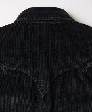 Bolero Embroidered Corduroy Western Shirt - Black