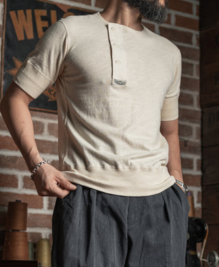 Side Closing Short Sleeve Henley T-Shirt - Embryo
