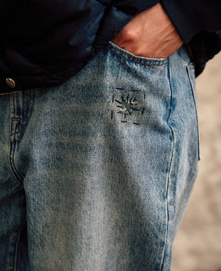 1960s Washed Denim Trousers - Repaired Edition