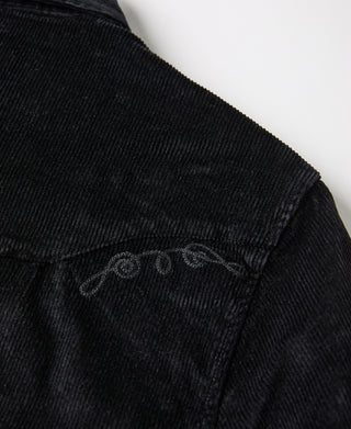 Bolero Embroidered Corduroy Western Shirt - Black