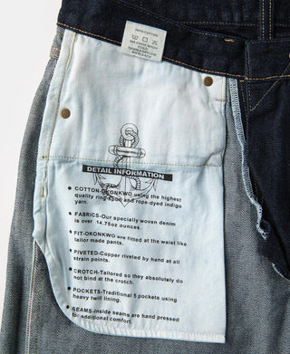 13.2 oz Embroidered Pocket Denim Jeans - Prewashed