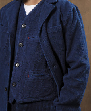 French Indigo-Dyed Sashiko Work Jacket