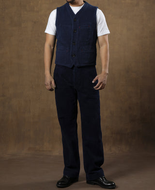 Indigo-Dyed Sashiko Work Vest