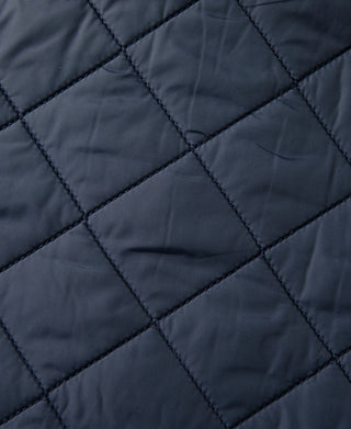 Corduroy Trimmed Diamond Quilted Field Vest – Navy