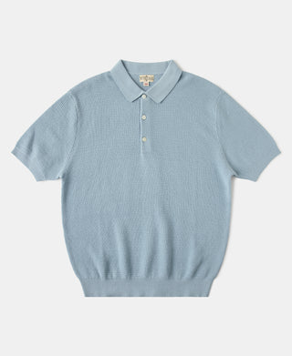 Lot 926 Jacquard Short Sleeve Polo Shirt - Light Blue