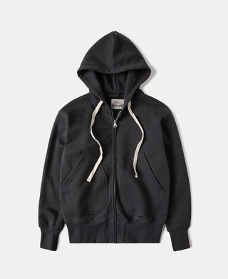 17.5 oz Terry Cloth Zip-Up Hoodie - Vintage Black