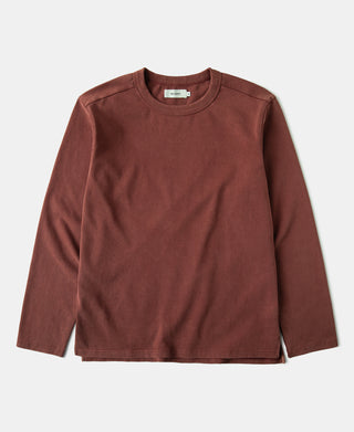 Sun-Washed Cotton Long Sleeve T-Shirt in Clay