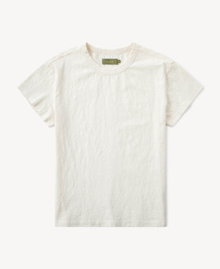 Vintage Slub Cotton Cap Sleeve T-Shirt in Apricot