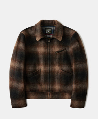 1930s Wool Shadow Plaid Tweed Cossack Jacket