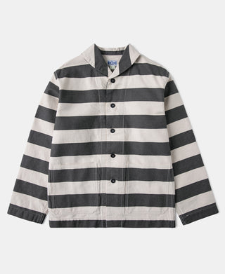 Prison Stripe Shawl Collar Coverall Jacket