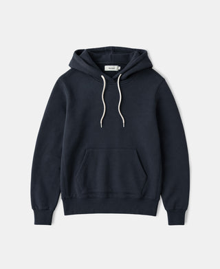 1950s Heavyweight Cotton Fleece Hoodie - Dark Blue