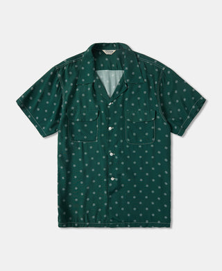 Lot 220 Dotted Open Collar Shirt - Dark Green