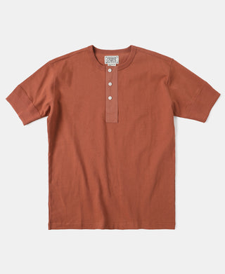 Vintage Short Sleeve Henley T-Shirt - Red