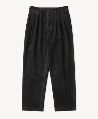 1960s Double Pleated Corduroy Trousers - Black