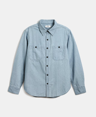 Military Wash Chambray Workshirt - Washed Blue