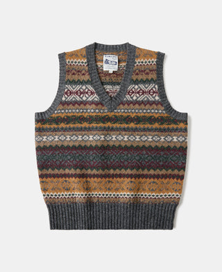 Fair Isle Wool V-Neck Sweater Vest