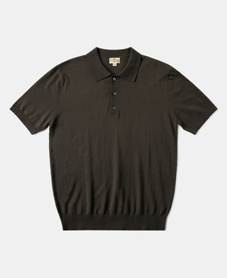 Lot 925 High-Twist Cotton Knit Polo - Coffee