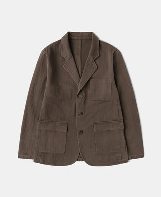 Blazer décontracté à chevrons style années 1930 - Marron