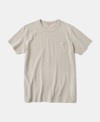 7.4 oz Slub Cotton Loopwheel Tubular Pocket T-Shirt - Apricot