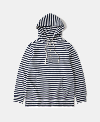 Classic Fit Breton Stripe Cotton Jersey Hoodie